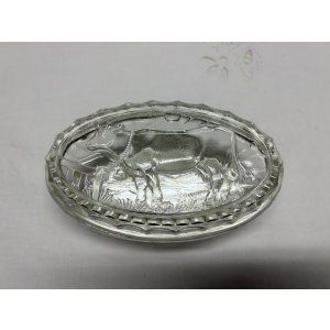 ancien-beurrier-verre-vintage-decor-vache