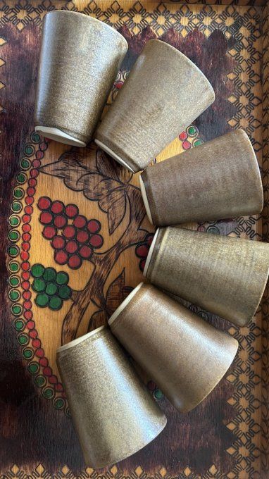 Verre, gobelet, vintage, en grès de Digoin 