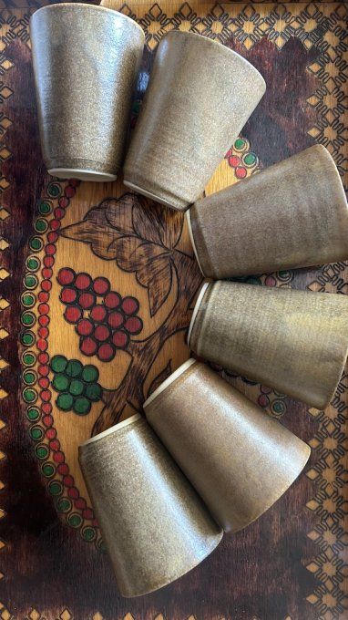 Verre, gobelet, vintage, en grès de Digoin 