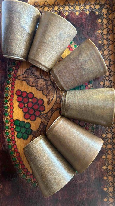 Verre, gobelet, vintage, en grès de Digoin 