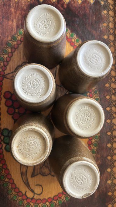 Verre, gobelet, vintage, en grès de Digoin 